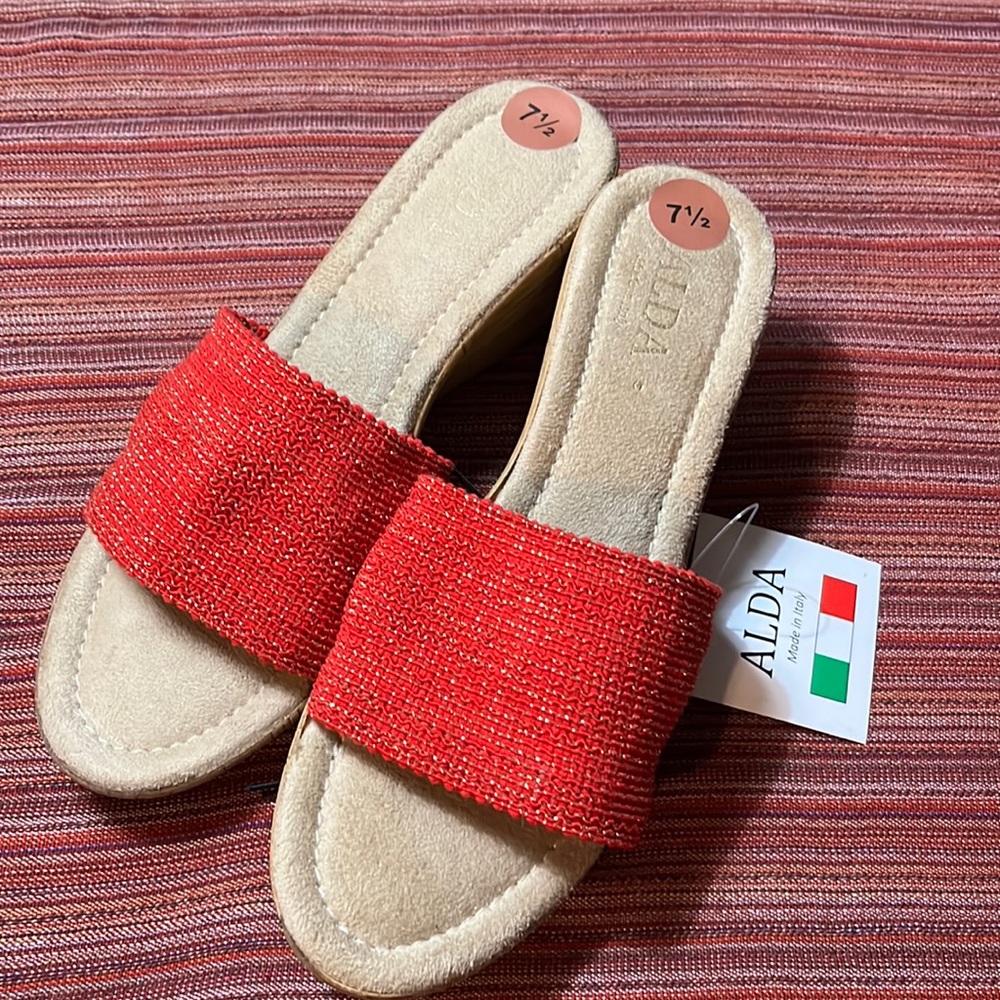 Red Alda summer sandals. Brand new, lightweight and comfortable.